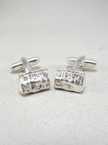 Dokterstas manchetknopen van zilver.