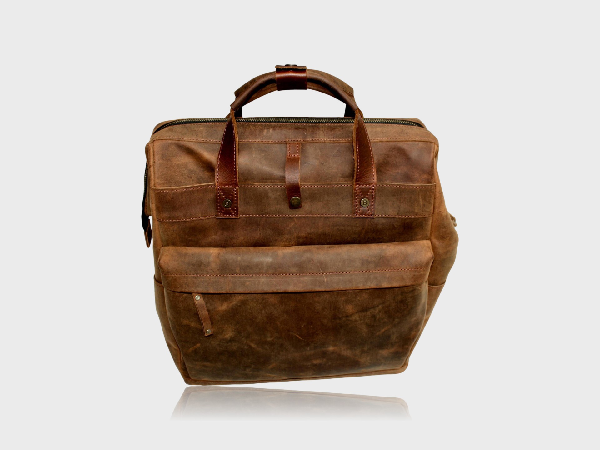 6753 Visiterugtas zipper met uitneembare vakverdeling Bruin clipped rev 1