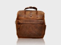 McFermoir Visiten-Rucksack Zipper Braun