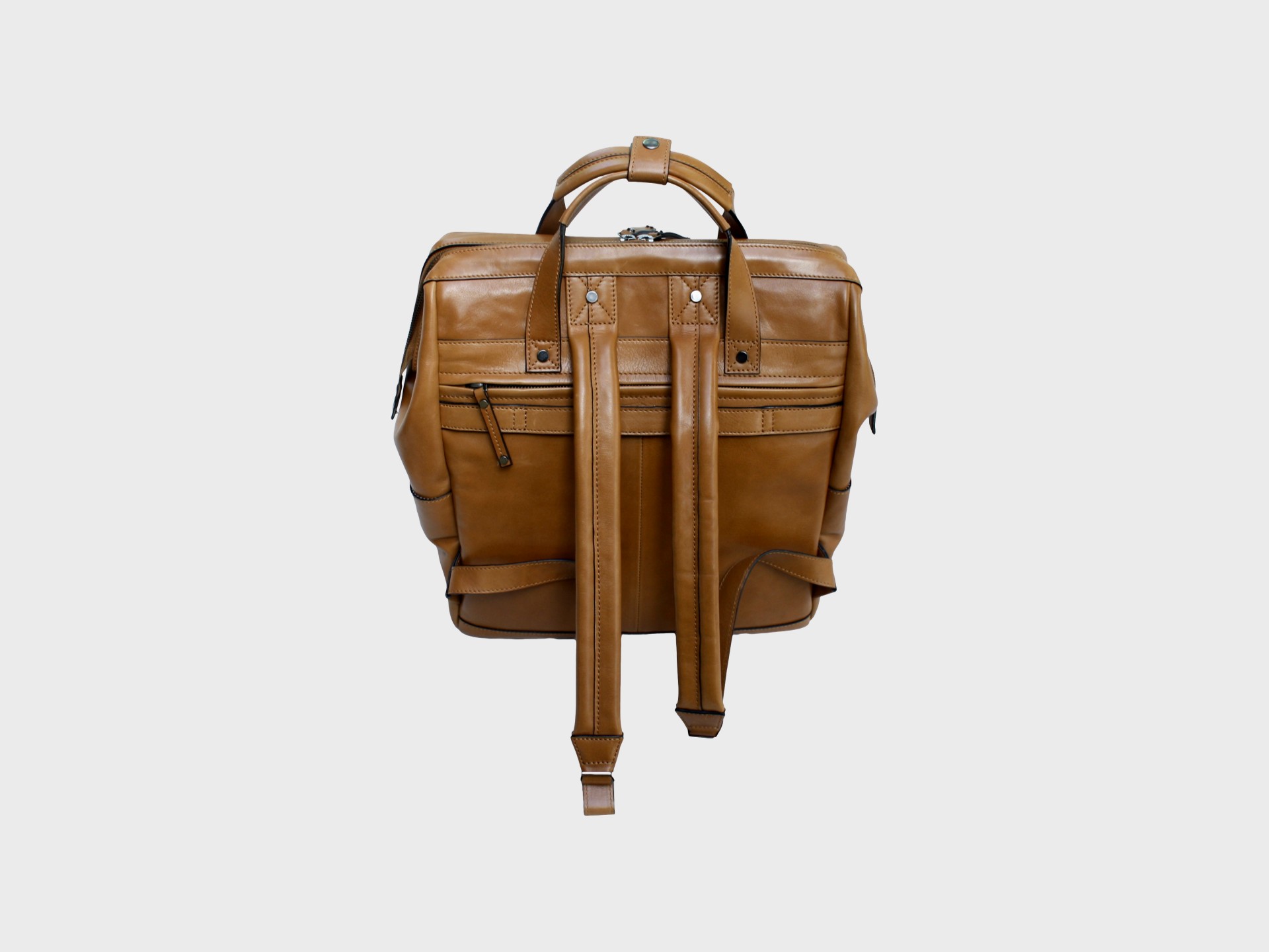 McFermoir zipper cognac achter