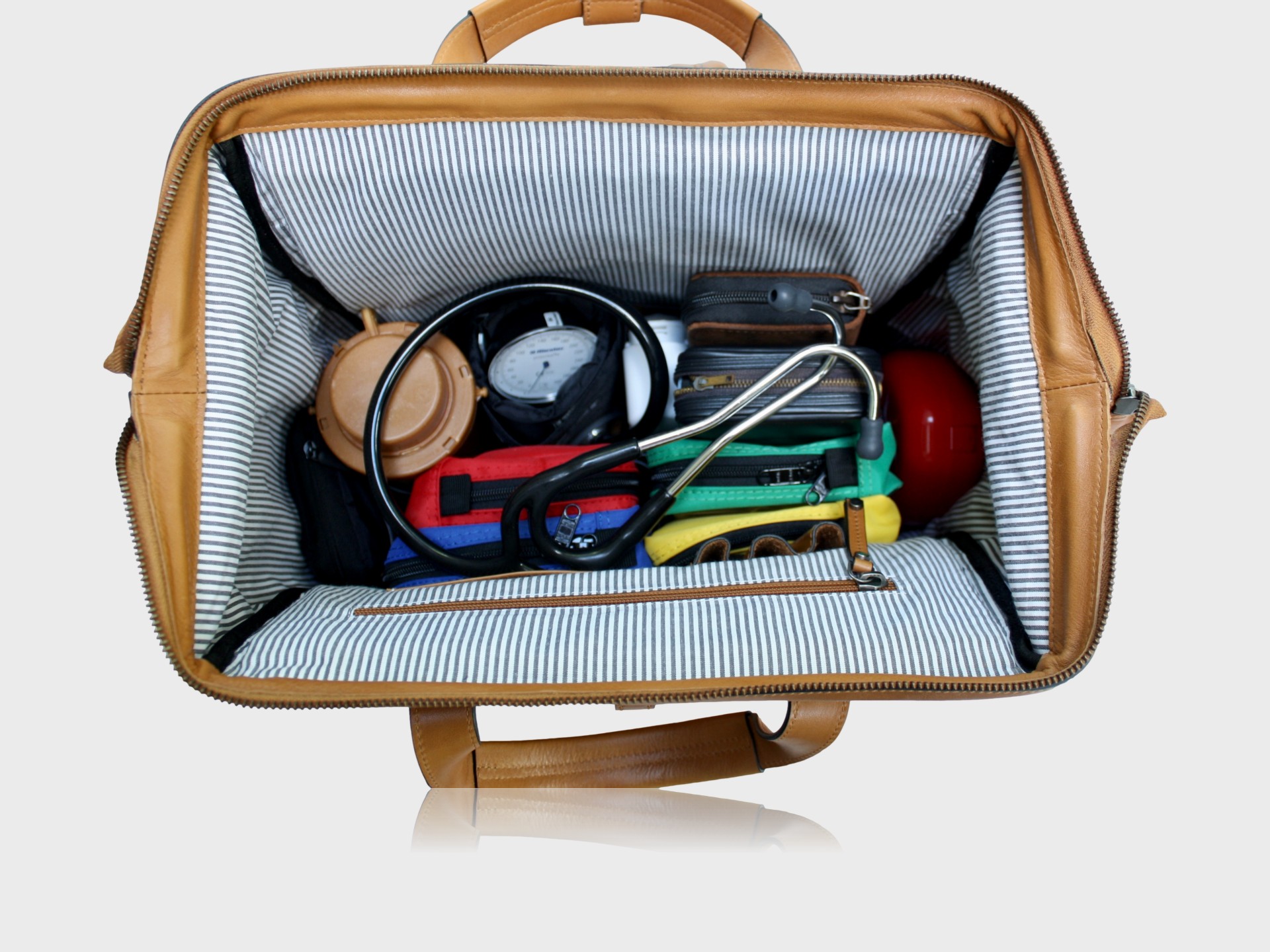 McFermoir zipper cognac binnenzijde