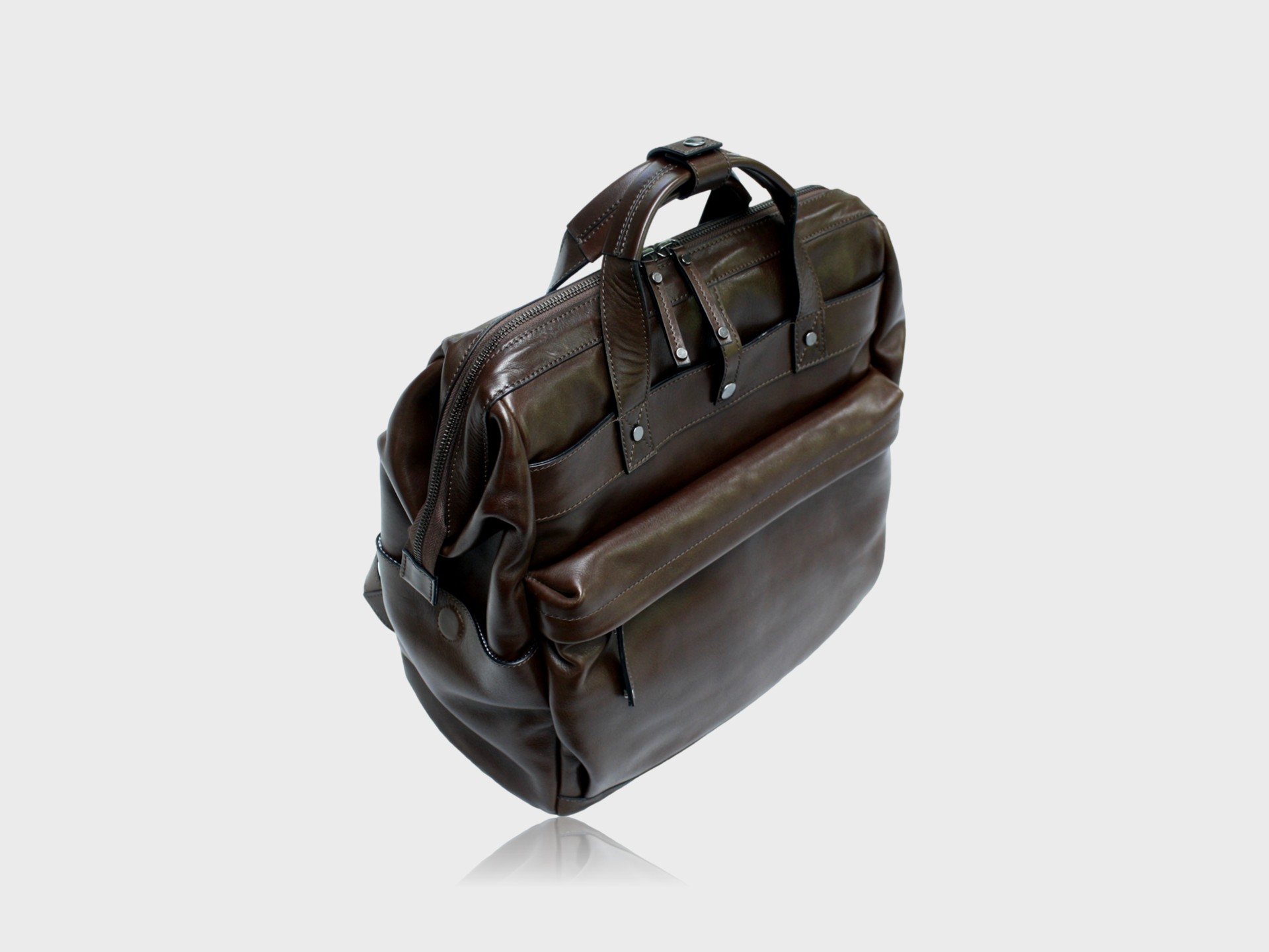 McFermoir zipper donkerbruin schuin