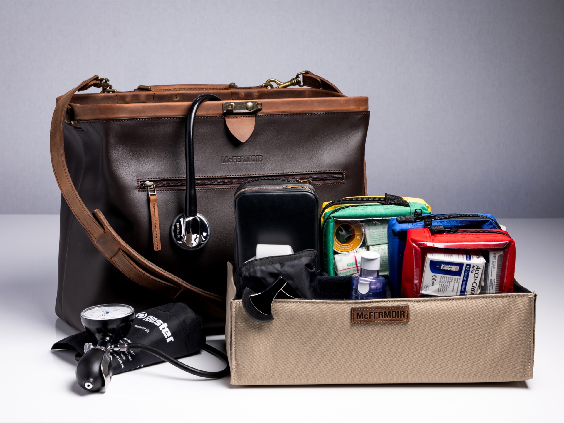 McFermoir Arzttasche A4 Wout 133014-73 Dark Brown mit Ranger – Bild 13